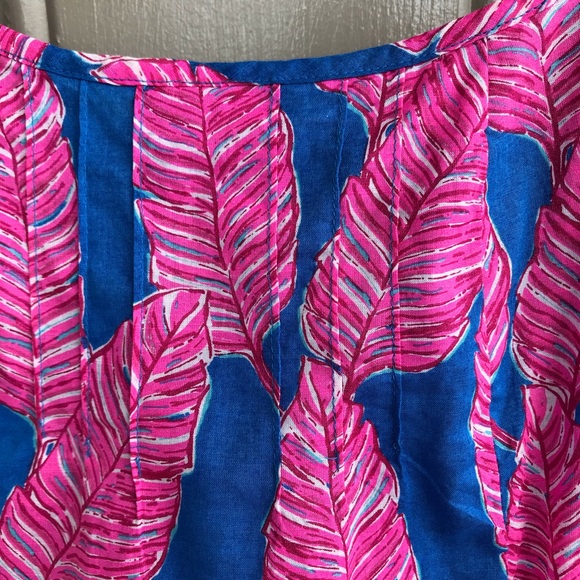 Vineyard Vines Long Maxi Spaghetti Strap Dress Pink Blue Feather Print 0 S - Picture 9 of 13